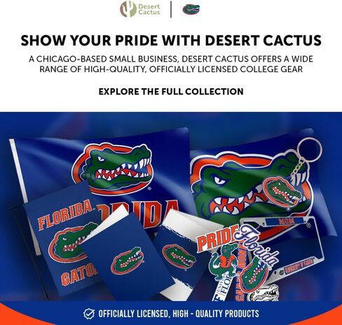 Desert Cactus University of Florida License Plate Frame UF Gators Holder for Front or Back of Car Metal Car Tag Holder Officially Licensed (Slogan 2) in Saudi Arabia