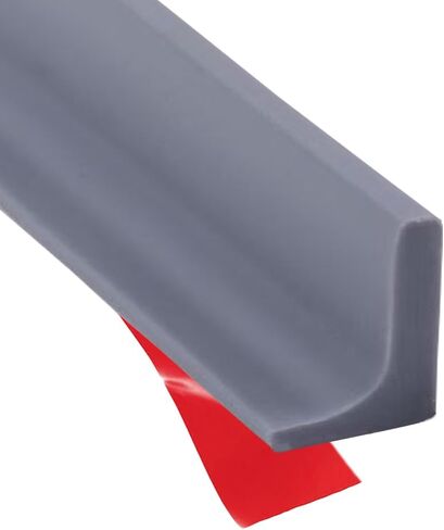 Shower Threshold Water Dam Barrier, Self Adhesive Silicone Waterproof Barrier Bathroom and Kitchen Shower Water Guard for Dry and Wet Separation Caulk Seal Strip Edge Trim (39Inch, Balck) in Saudi Arabia