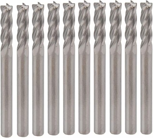 10 قطع من مطحنة نهاية الكربيد CNC 4 قطع لولبية فلوت - 3.175 × 12 ملم in Kuwait