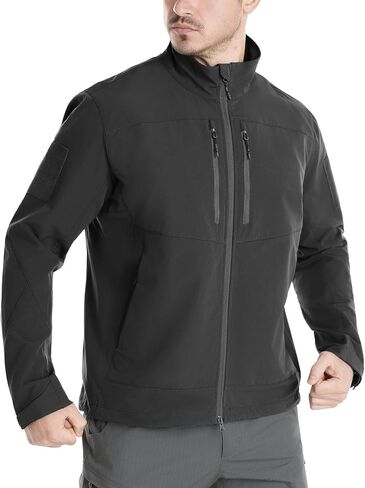 Men's Lightweight Waterproof Jacket,Tactical Rain Zip Up Softshell Jacket Windbreaker Casual for Hiking Travel Golf in Kuwait