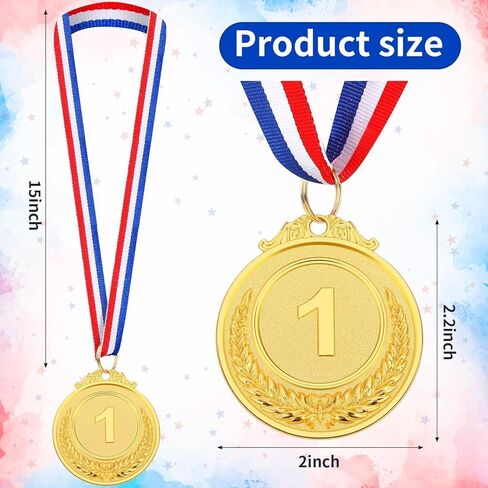 1st Place Medals, Gold Medals for Award, Winner Medal, Metal Award Medal with Smooth Ribbon, Perfect for Competitions, Party Decorations, Sports Events and Celebration Souvenir in Kuwait