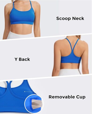 Y Back Sports Bras for Women Racerback Low Impact Spaghetti Strap Yoga Bras Workout Tank Tops with Removable Pads in Saudi Arabia