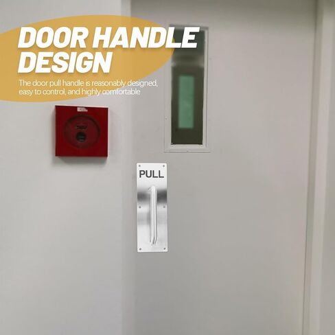 Zerodeko Stainless Steel 304 Fire Door Push Pull Plate Handle Commercial Push Pull Door Plate with Single-Sided Grip Suitable for Industrial and Hardware in Saudi Arabia