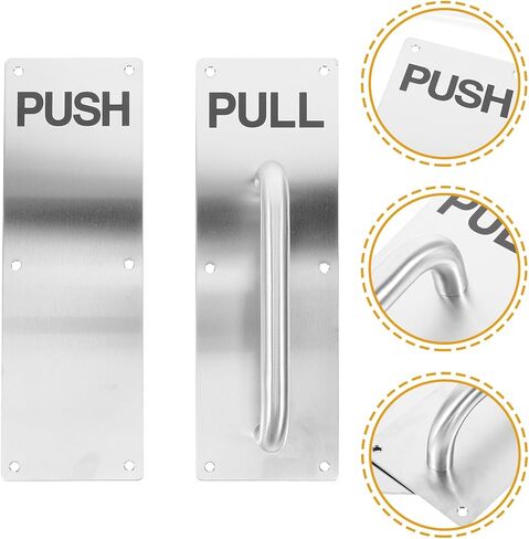 Zerodeko Stainless Steel 304 Fire Door Push Pull Plate Handle Commercial Push Pull Door Plate with Single-Sided Grip Suitable for Industrial and Hardware in Saudi Arabia