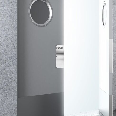 Zerodeko Stainless Steel 304 Fire Door Push Pull Plate Handle Commercial Push Pull Door Plate with Single-Sided Grip Suitable for Industrial and Hardware in Saudi Arabia