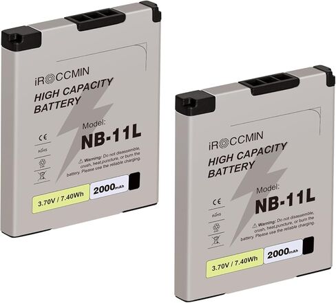 2Pcs 1850mAh NB-4L NB-4LH Replacement Battery for Canon PowerShot SD30, SD40, SD200, SD300, SD400 SD430 SD450, ELPH 100 300 310 330, IXY Digital 10 40 45 50 55 Digital IXUS i i7 Zoom Camera in Kuwait