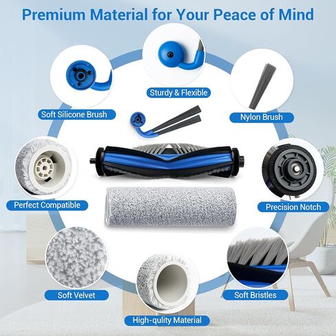 X9 Pro Omni Replacement Parts for Ecovacs Deebot X9 Pro Omni X9 Pro Robotic Vacuum Cleaner Parts with 2 Roller Brush,4 Mop,4 HEAP,6 Dust Bags,6 Side Brushes,1 Screwdrivers,1 Clean Brush in Saudi Arabia