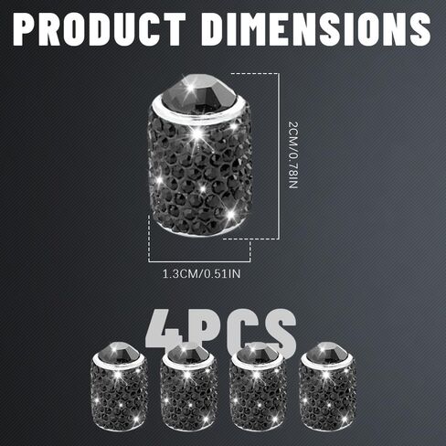 4PCS Valve Stem Caps, Handmade Crystal Rhinestone Universal Car Tire Valve Caps, Attractive Dustproof Bling Car Accessories Stem Air Caps Covers for Cars, Trucks, SUV and Motorcycles (Pink) in Saudi Arabia