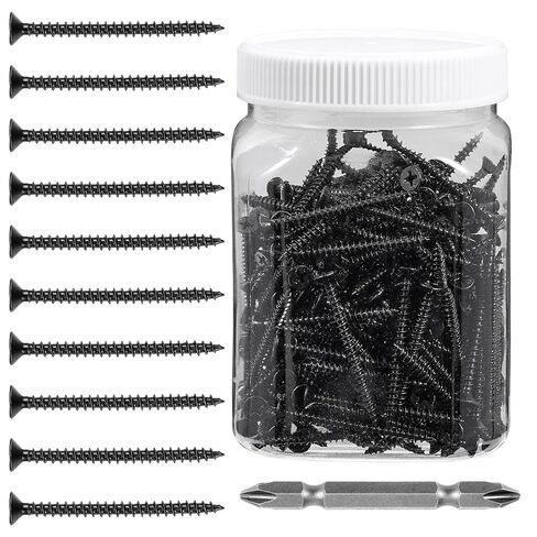 250 Pcs #8x2 Black Wood Screws Cross Drive Self-Tapping for Home Embellishment DIY Furniture & Chair Table Assembly in Kuwait