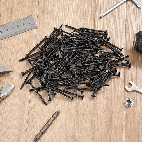 250 Pcs #8x2 Black Wood Screws Cross Drive Self-Tapping for Home Embellishment DIY Furniture & Chair Table Assembly in Kuwait