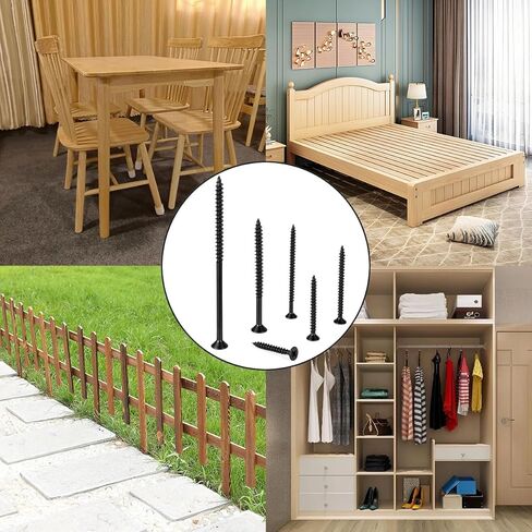 250 Pcs #8x2 Black Wood Screws Cross Drive Self-Tapping for Home Embellishment DIY Furniture & Chair Table Assembly in Kuwait