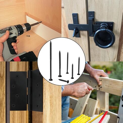 250 Pcs #8x2 Black Wood Screws Cross Drive Self-Tapping for Home Embellishment DIY Furniture & Chair Table Assembly in Kuwait