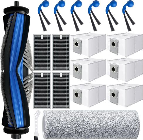 X9 Pro Omni Replacement Parts for Ecovacs Deebot X9 Pro Omni X9 Pro Robotic Vacuum Cleaner Parts with 2 Roller Brush,4 Mop,4 HEAP,6 Dust Bags,6 Side Brushes,1 Screwdrivers,1 Clean Brush in Saudi Arabia