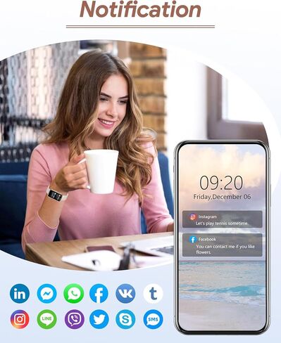 جهاز تعقب اللياقة البدنية RUIMEN، ساعات اللياقة البدنية للنساء والرجال مع مراقب معدل ضربات القلب ومتتبع النوم والأكسجين في الدم، عداد الخطى، 1.47 بوصة عداد السعرات الحرارية للخطوات لنظام Android iOS IP68 مقاوم للماء (Starlight) in Kuwait