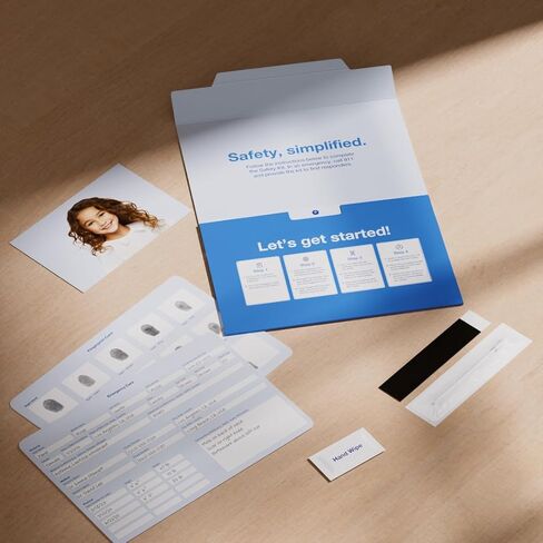 مجموعة Sense Safety Kit – مجموعة أدوات تحديد هوية الطوارئ مع تخزين المعلومات الشخصية، ومجموعة بصمات الأصابع، ومسحة عينة الحمض النووي in Kuwait
