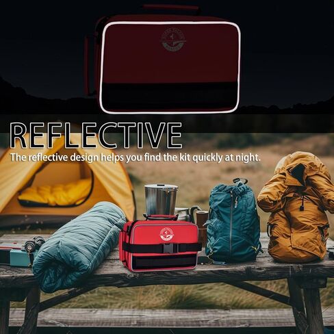 Premium Waterproof First Aid Kit (418 Pieces) for Car & Home - Color-Coded Organized Pockets, Dual-Handle Design | Emergency Survival Kit for Hiking, Camping, Backpacking and Outdoors in Saudi Arabia