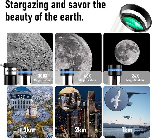 Telescope, Telescope for Adults High Powered,GALAEYES 80mm Aperture 600mm FL with Metal AZ and Phone Holder and Portable Bag,Aperture 80mm in Saudi Arabia