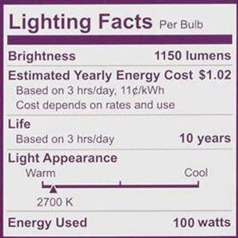 Generic 100W A19 Medium Base Frosted Light Bulbs - 2 Pack in Saudi Arabia