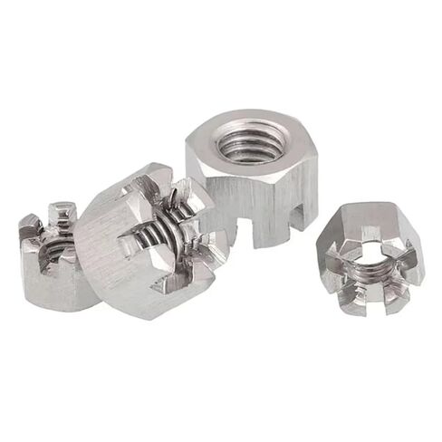 Hexagon Slotted Nuts 5/2/1pc GB6178 Connecting Rod M6 M8 M10 M12 M14 M16 Wheel Axle Hub Slotted Castle Nut Groove Hexagon Nut A2 304 Stainless Steel(M18 1PCS) in Saudi Arabia