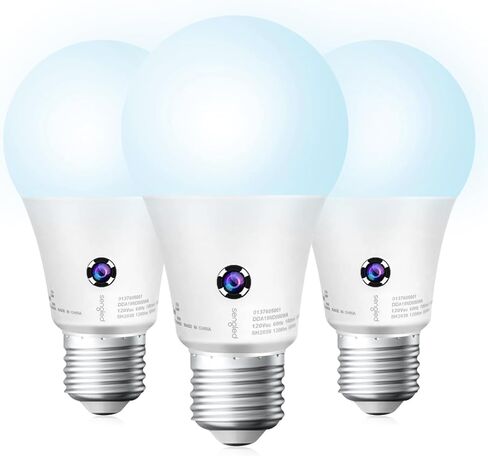 مصابيح إضاءة من الغسق إلى الفجر في الهواء الطلق، مصابيح استشعار A19 LED 4 عبوات، 3000 كلفن أبيض ناعم 1200 لومن، 75 وات يعادل 10.5 وات، قاعدة E26 أوتوماتيكية تشغيل/إيقاف مصابيح ضوئية للشرفة والمرآب in Saudi Arabia