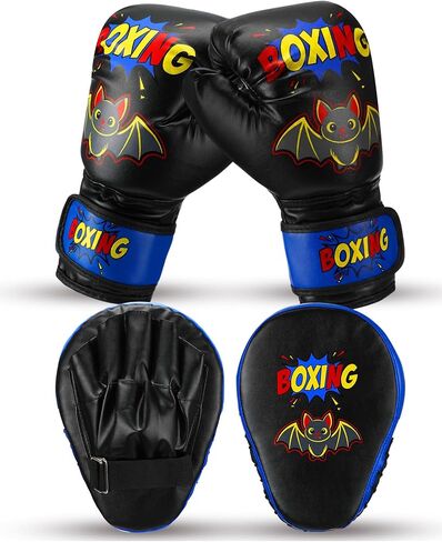 Boxing Gloves and Punching Mitts Set 4oz Gloves Boxing Pads Kids Youth Sparring Gear Training Equipment for Taekwondo Kick Karate Muay Thai MMA Martial Art in Saudi Arabia