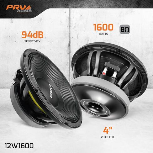 PRV AUDIO 12 Inch Woofer 12W1600, 1600 Watts, 4 in Voice Coil, 8 Ohm, Pro Audio Speaker (Single) in Saudi Arabia