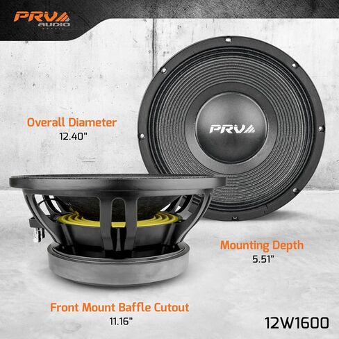 PRV AUDIO 12 Inch Woofer 12W1600, 1600 Watts, 4 in Voice Coil, 8 Ohm, Pro Audio Speaker (Single) in Saudi Arabia