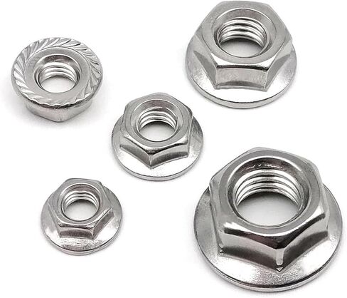 Lock nuts, 5/10pcs Fine Thread M6 M8 M10 M12 DIN6923 304 A2-70 Stainless Steel Hexagon Hex Serrated Lock Spinlock(5pcs M12 pitch 1.5) in Saudi Arabia