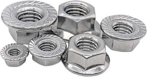 Lock nuts, 2/25X M3 M4 M5 M6 M8 M10 M12 Stainless Steel Hexagon Hex Head Serrated Spinlock Locknut Lock Nut DIN6923(M4 (25PCS)) in Saudi Arabia