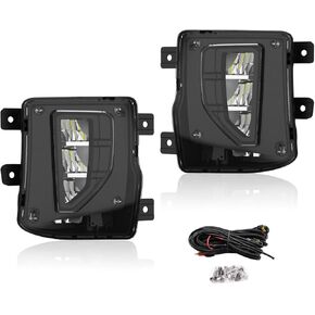 مجموعات مصابيح الضباب LED الممتازة لسيارة Silverado 1500 2016-2018 Chevy، مجموعة تجميع فضية مضادة للضباب، رؤية محسنة للطريق، 6500K أبيض، IP67 DC 12V، قطعتان in Kuwait