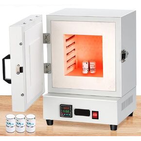 فرن تلبيد كهربائي 2000 وات، درجة حرارة عالية مغلقة 1150 درجة مئوية، فرن سيراميك مختبر لحرق صب المجوهرات، درجة حرارة ثابتة بأربعة جوانب، حجم الموقد: 16x16x13.8 سم in Kuwait