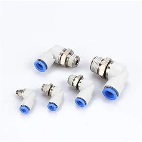 Pneumatic Rotary Connectors Bend Through Swivel Fitting 360° Rotation Male Thread M5 1/4 1/2 Hose Joint 6/8/10mm Elbow Connector 1Pcs(10-04) in Saudi Arabia