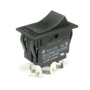 (HO #10) SCI Rocker Switch DPDT 10A 250Vac 16A 125Vac، 3/4 HP، تشغيل/إيقاف/تشغيل، تمت المحافظة عليه in Kuwait
