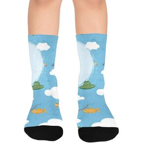 جوارب المشي لمسافات طويلة بنمط الصيد السحابي - جوارب شتوية حرارية سميكة دافئة للأطفال الصغار للأولاد والبنات للمدرسة، والارتداء اليومي والأنشطة الخارجية in Kuwait