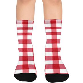 White Check Classical Hiking Socks - Toddler Boys & Girls Warm Thick Thermal Winter Crew Socks for School, Daily Wear & Outdoor Activities in Kuwait