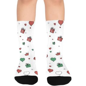 Small Heart Green Pattern Hiking Socks - Toddler Boys & Girls Warm Thick Thermal Winter Crew Socks for School, Daily Wear & Outdoor Activities in Kuwait