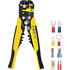أدوات تعرية أسلاك 3 في 1 - أداة تعرية أسلاك ذاتية الضبط مع قاطعات أسلاك وأداة تجعيد، أدوات تعرية أسلاك كهربائية شديدة التحمل لأسلاك النحاس/الألومنيوم/الكابلات 10-24 AWG in Kuwait