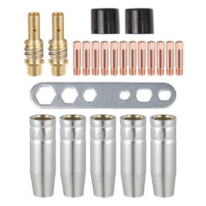 22PCS MIG Welding Accessories Set for 15AK MAG Torch 0.6mm Power Nozzles Conical Gas Holder Diffusers Insulators Wrench Compatible with AK15 MB-15 in Saudi Arabia