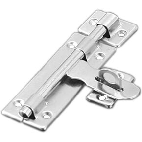Door Lock,Gate Bolt Stainless,Slide Bolt,4 Pack Barrel Bolt Lock, Heavy Duty Stainless Steel Hasp Latch with Padlock Hole, Slide Lock with Screws in Kuwait