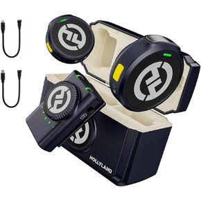 Hollyland Lark M2 Wireless Microphone for iPhone/Camera/Android/PC,48kHz/24-bit High Fidelity Audio,1000ft Range,Noise Cancelling,40H Use for YouTube,Vlog,Streaming,Video Recording(Camera Version) in Kuwait