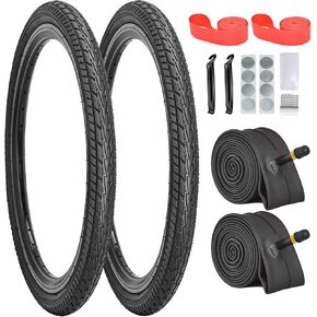 20x1.75/24x1.75/26x1.75 Bike Tires and Tubes, Bicycle Tires and Tubes Set with Schrader Valve 32mm,Repair Kit, Rim Strip, Tire Levers for Mountain, Hybrid, Commuter, BMX Bicycles in Saudi Arabia