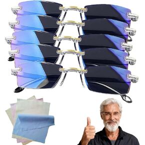 نظارات FSXZA الزرقاء ذاتية الضبط للنساء والرجال، نظارات التركيز التلقائي، نظارات العين الذكية ذات التركيز المزدوج البعيد والقريب in Kuwait
