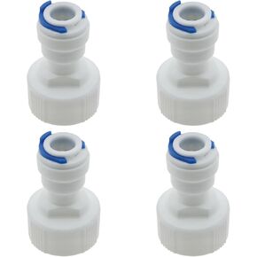 4PCS Straight for NPT Thread Adapter Plastic RO Fittings 3/4" Female Thread to 3/8" OD Push to Connect Plastic RO Fittings RO Filter Adapter Water Purifier Accessories in Kuwait