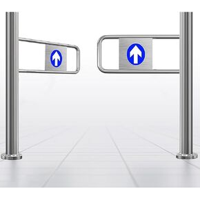 Automatic Rebound Swing Gate Wide Stainless Steel Entrance Manual Door，Self-Closing Metal Swing Gate for Supermarkets & Warehouses - Automatic Pedestrian Safety Door, 1-Way Access, 130x97cm in Kuwait