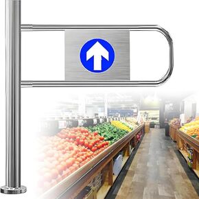 بوابة تأرجح أوتوماتيكية واسعة من الفولاذ المقاوم للصدأ، باب يدوي، بوابة تأرجح أمان أوتوماتيكية قابلة للتعديل لمحلات السوبر ماركت، 19-37 بوصة، تصميم مفتوح بالضغط في اتجاه واحد، حاجز محمّل بنابض in Kuwait