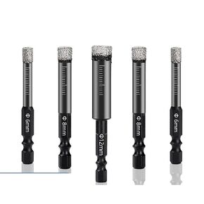 لقم ثقب جاف من الماس النحاسي بالفراغ 6-14 مم بمقبض سداسي لقطع منشار الجرانيت والرخام والسيراميك والزجاج قطعة واحدة (اللون: 8 مم) in Kuwait