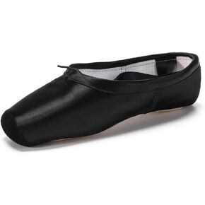 SWDZM أحذية الباليه بوانت المهنية الساتان للنساء الجلود وحيد أحذية الباليه بوانت الرقص مع منصات اصبع القدم in Kuwait