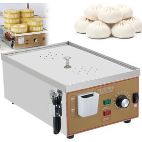 Bun Steamer Electric Machine with Dry Boiling Alarm, 2/4/6 Hole Commercial Steamer, Stainless Steel U-Tube Heating, Electric Hot Food Warmer, for Restaurants and Snack Bars(6 Hole) in Saudi Arabia