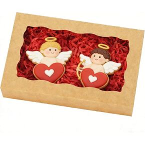 50pcs Cookie Boxes with Window 7x4.375x1.5 Inches Bakery Boxes Treat Box Chocolate Covered Strawberries Box for Christmas Valentine's Day Mother's Day - Brown in Saudi Arabia
