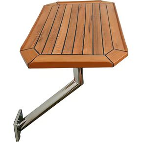 طاولة من خشب الساج مثبتة على الحائط، طاولة بحرية قابلة للإزالة والتعديل، طاولة طعام مثبتة على الحائط، خشب الساج البورمي مع أرجل من الفولاذ المقاوم للصدأ، مناسبة للمركبات الترفيهية والقوارب. in Kuwait